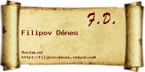 Filipov Dénes névjegykártya