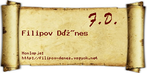 Filipov Dénes névjegykártya